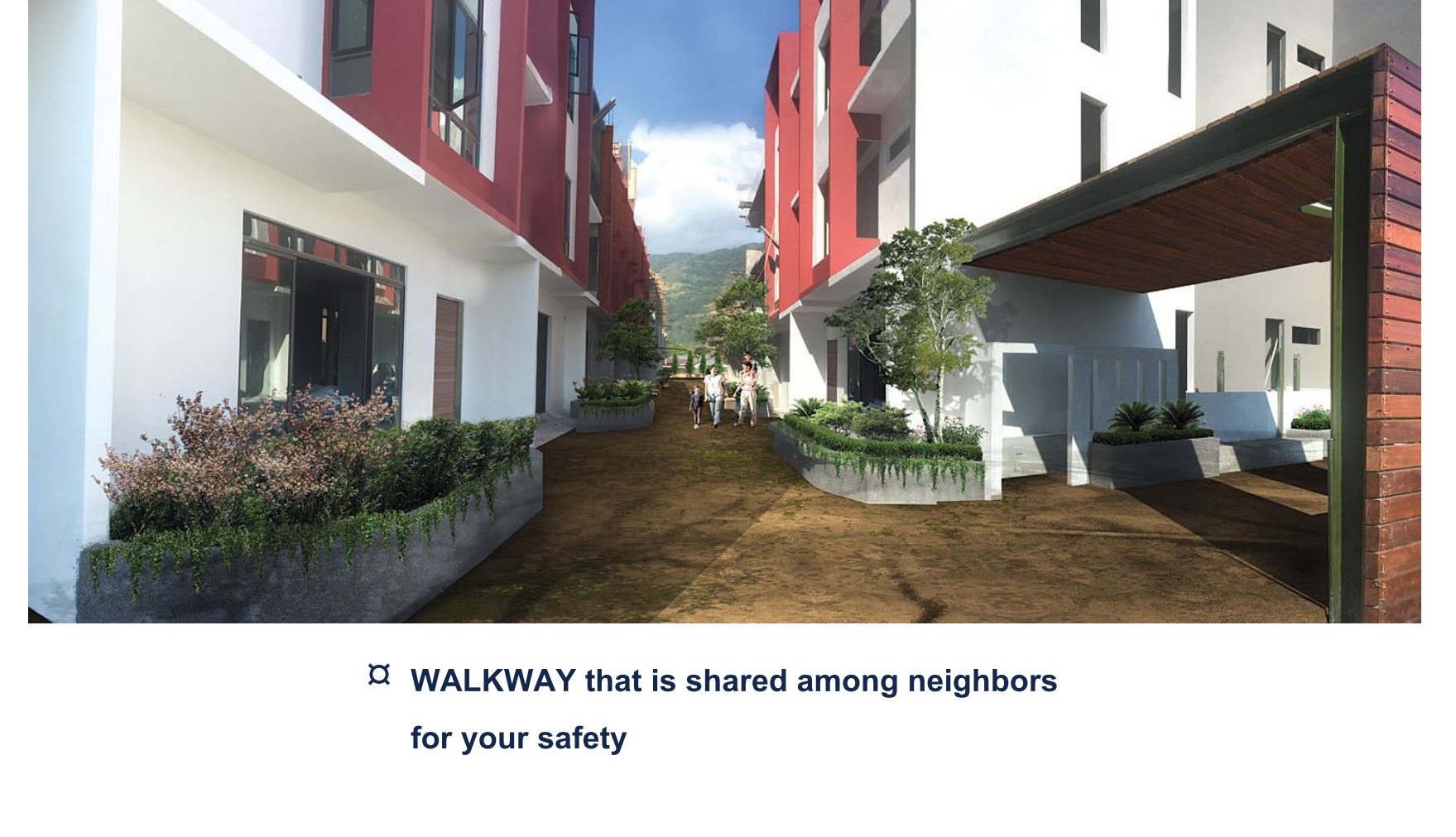 UL Residence — Landscaped resident walkway