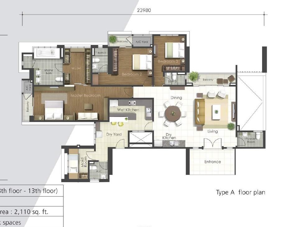 Valencia Residence Type A floor plan
