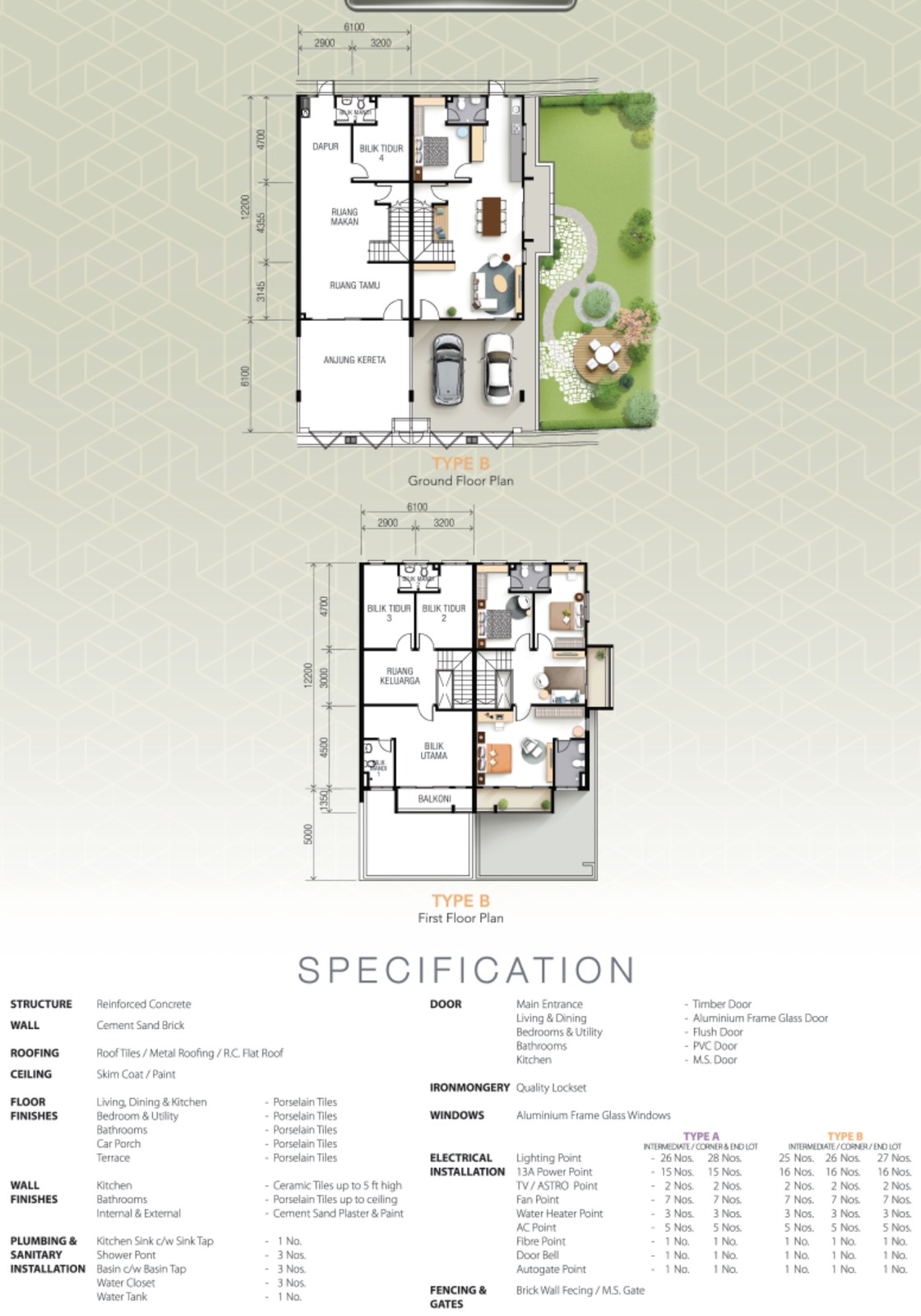 Vesta Garden Type A floor plan