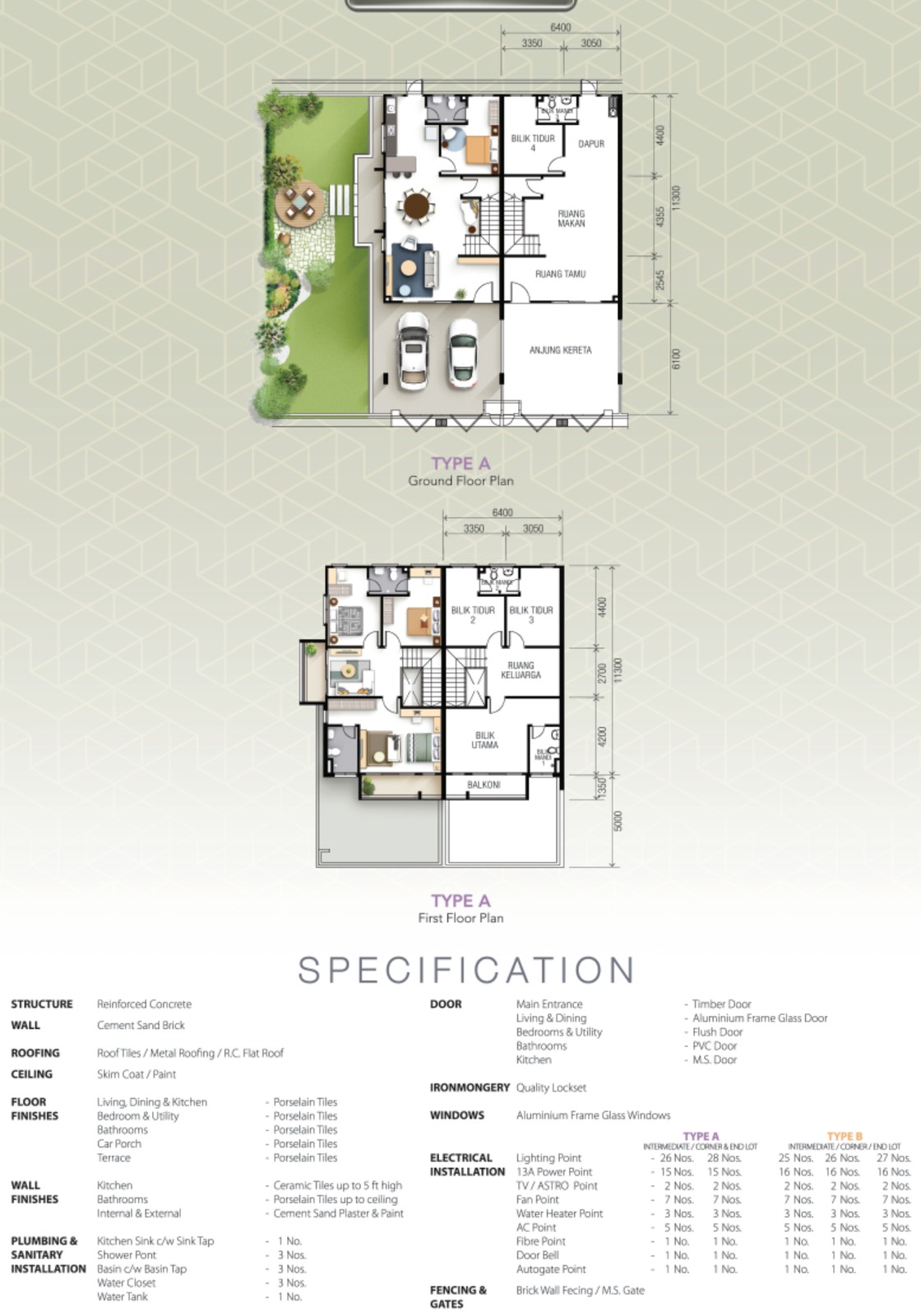 Vesta Garden Type B floor plan