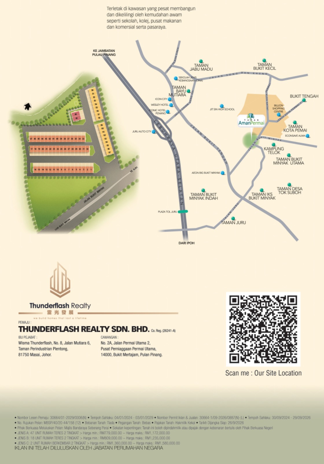 Vesta Garden — Kota Permai site and location plan