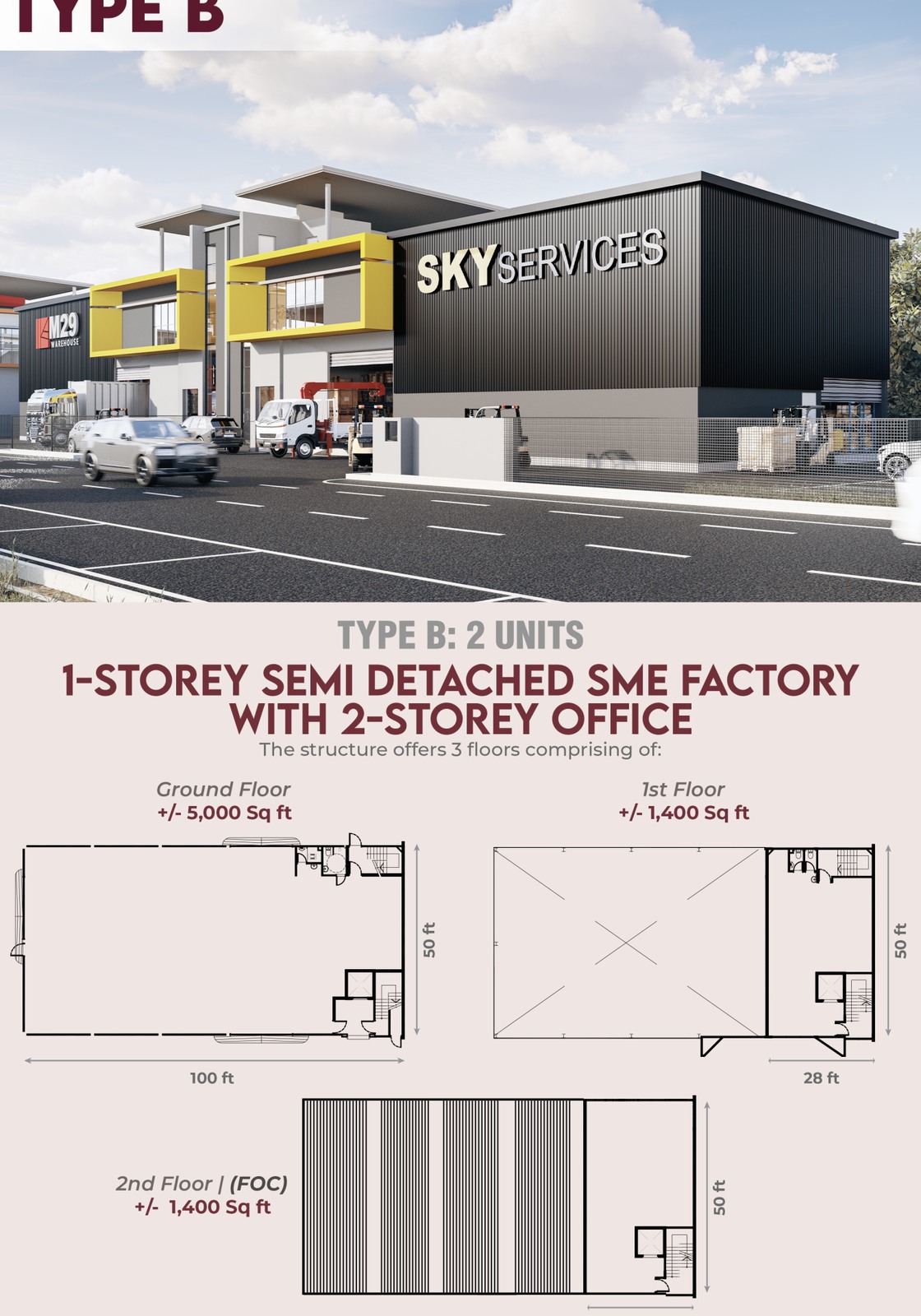 Villa Industrial Park Type B plans