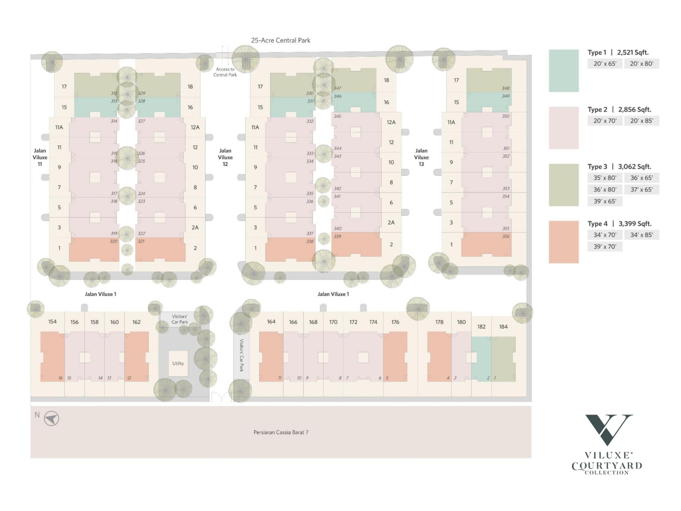 Viluxe 2 Courtyard Collection — Courtyard collection site plan
