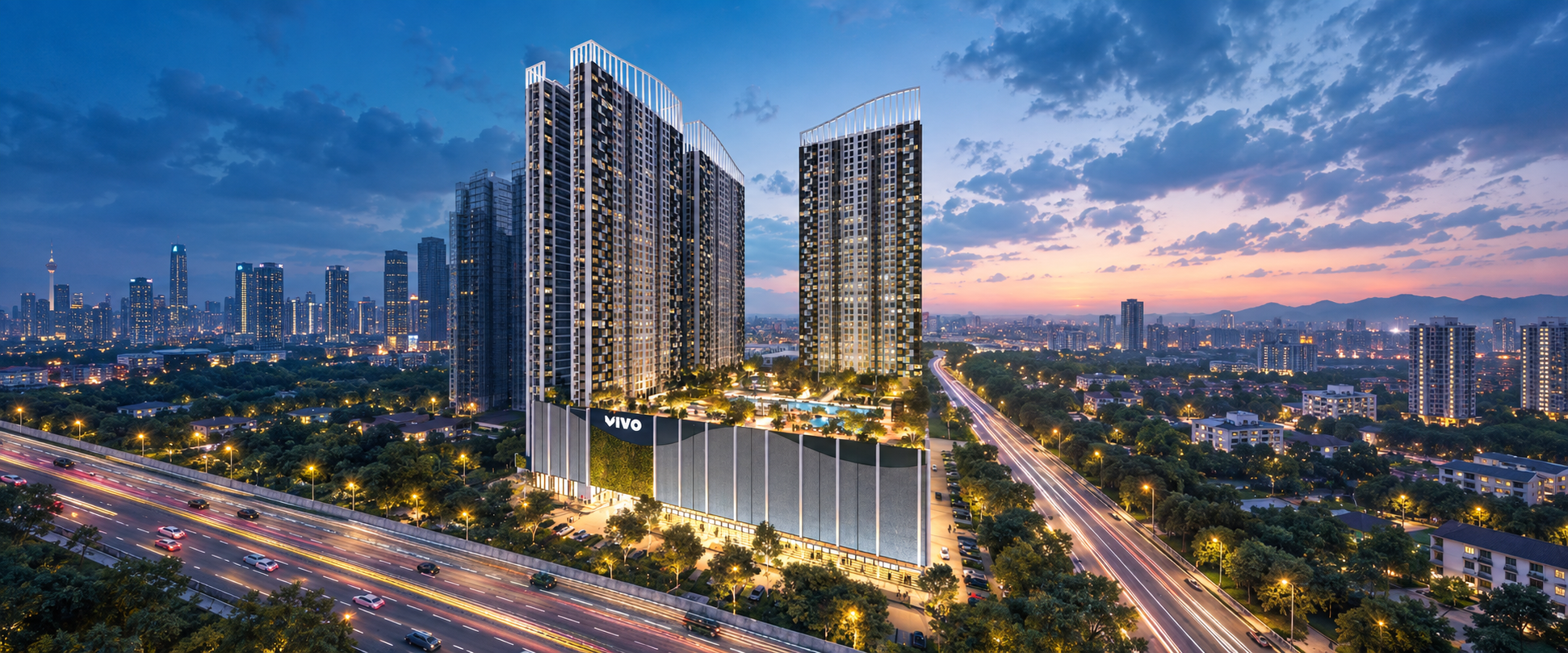 Vivo Executive Apartment building facade — Project image supplied in the PropIn Project Library